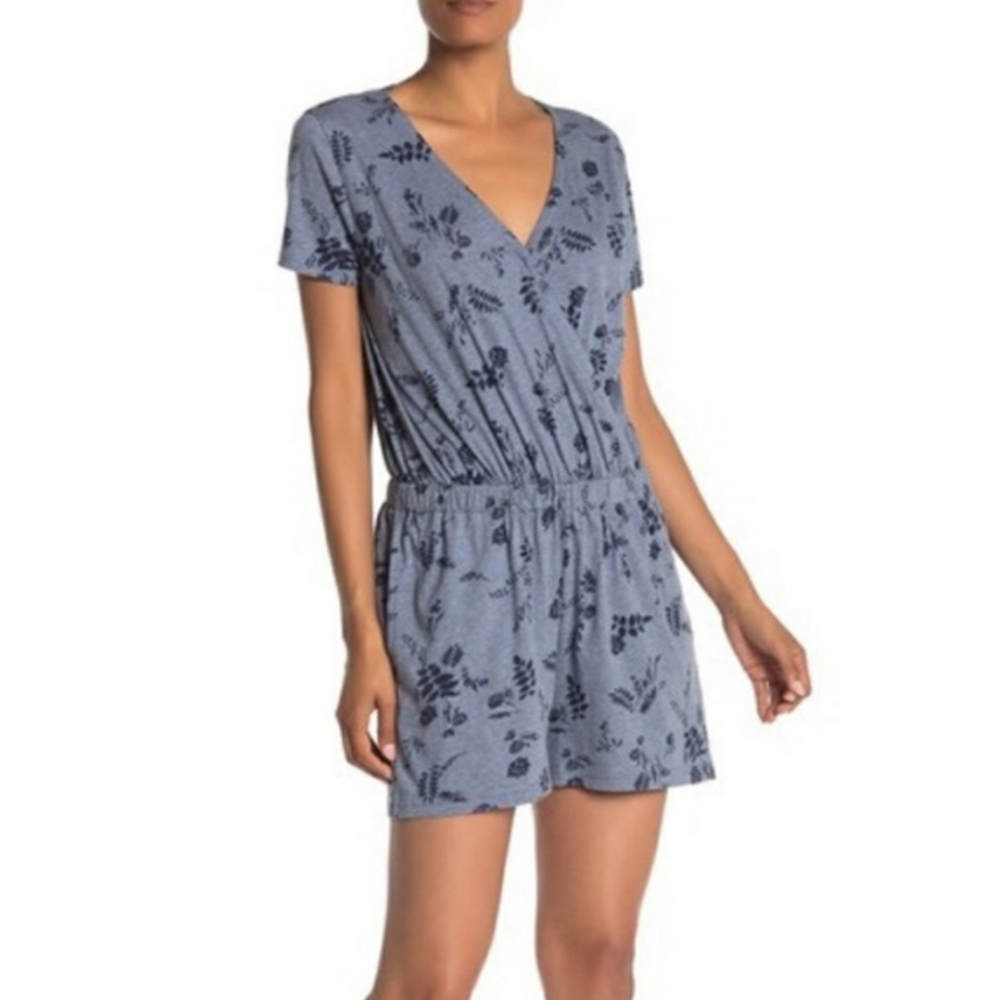 Susina Floral Soft Romper Shorts Elastic Waist